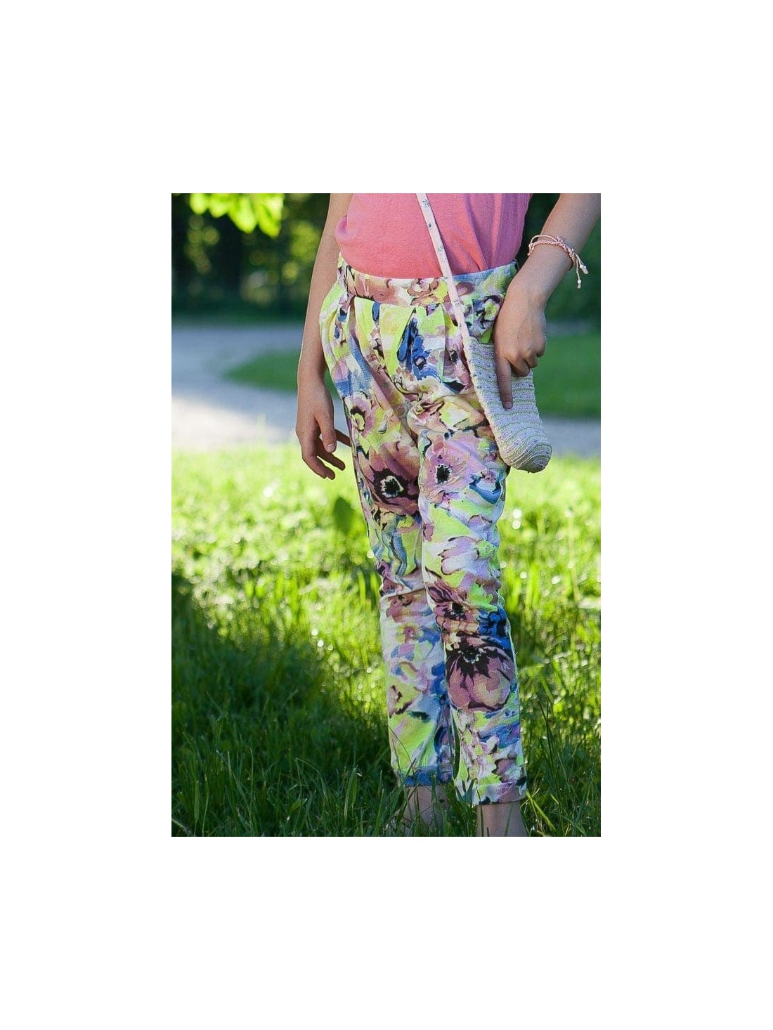 Girls\' yellow floral pants DZ6014 - Online store - Boutique